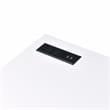 Furniture of America Cornica Metal Writing Desk with USB in White and Chrome