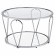 Furniture of America Miffa Contemporary Metal 2-Piece Coffee Table Set in Chrome