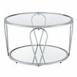 Furniture of America Miffa Contemporary Metal 2-Piece Coffee Table Set in Chrome