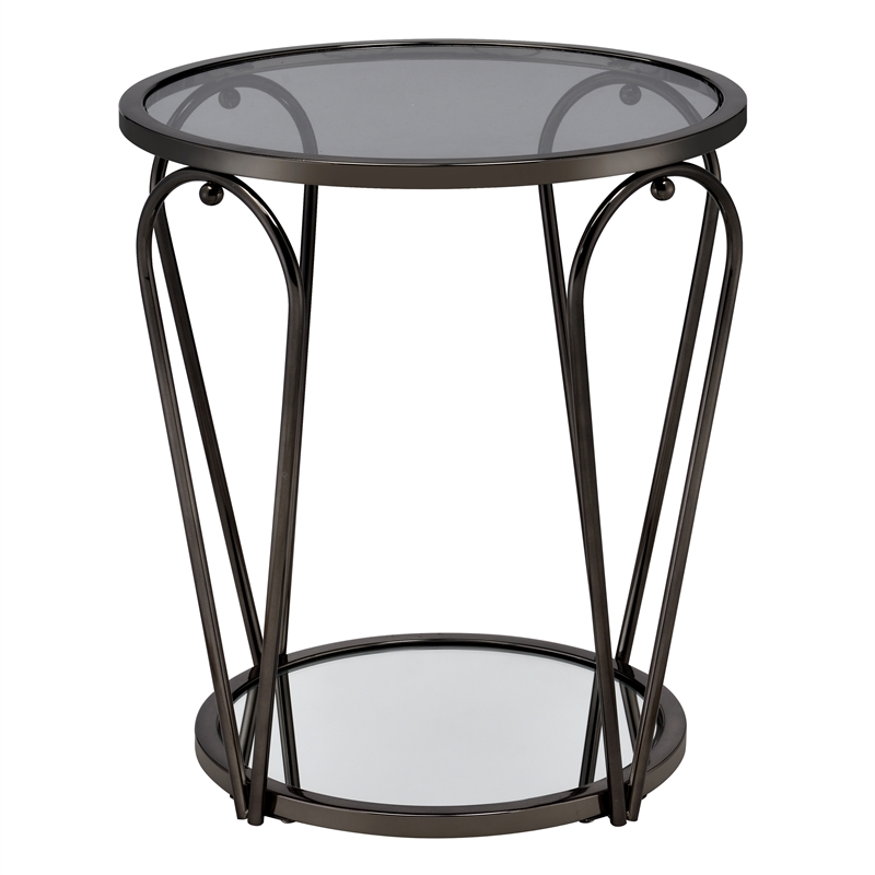 Furniture of America Miffa Contemporary Metal 2-Piece Coffee Table Set in Black