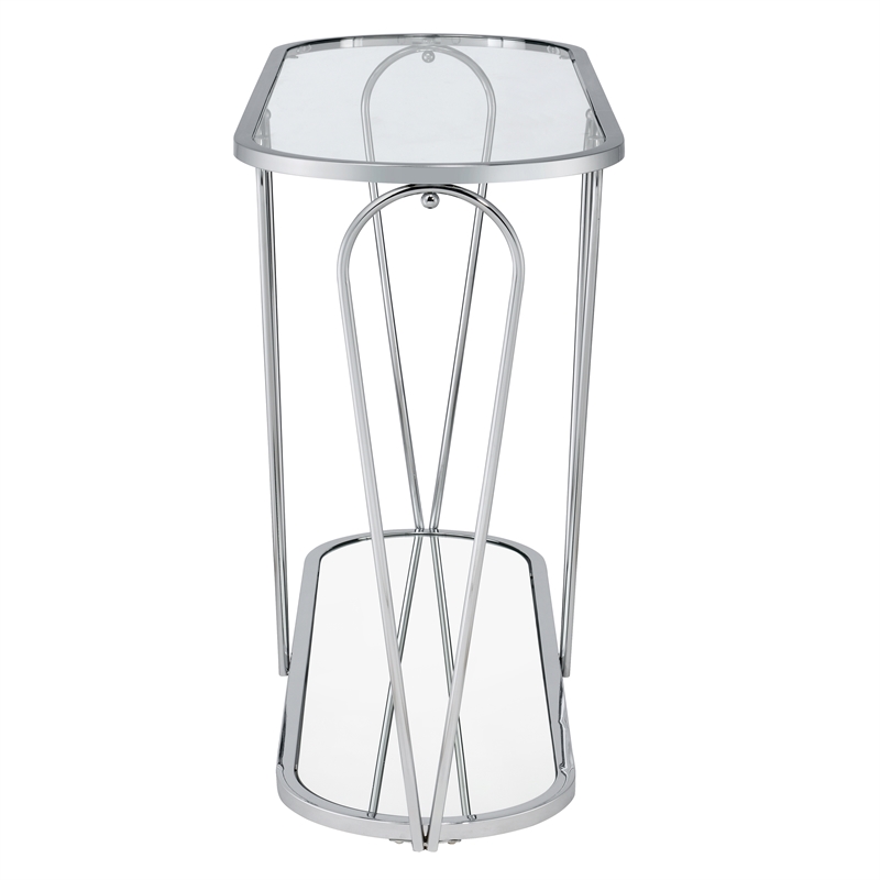 Furniture of America Miffa Contemporary Metal 3-Piece Coffee Table Set in Chrome