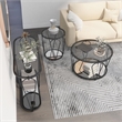 Furniture of America Miffa Contemporary Metal 3-Piece Coffee Table Set in Black