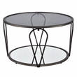 Furniture of America Miffa Contemporary Metal 3-Piece Coffee Table Set in Black