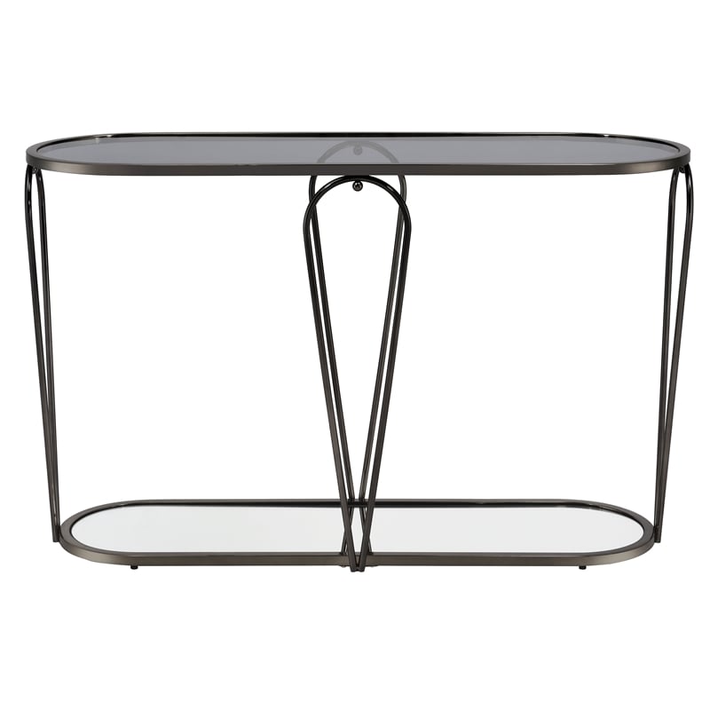 Furniture of America Miffa Contemporary Metal 3-Piece Coffee Table Set in Black