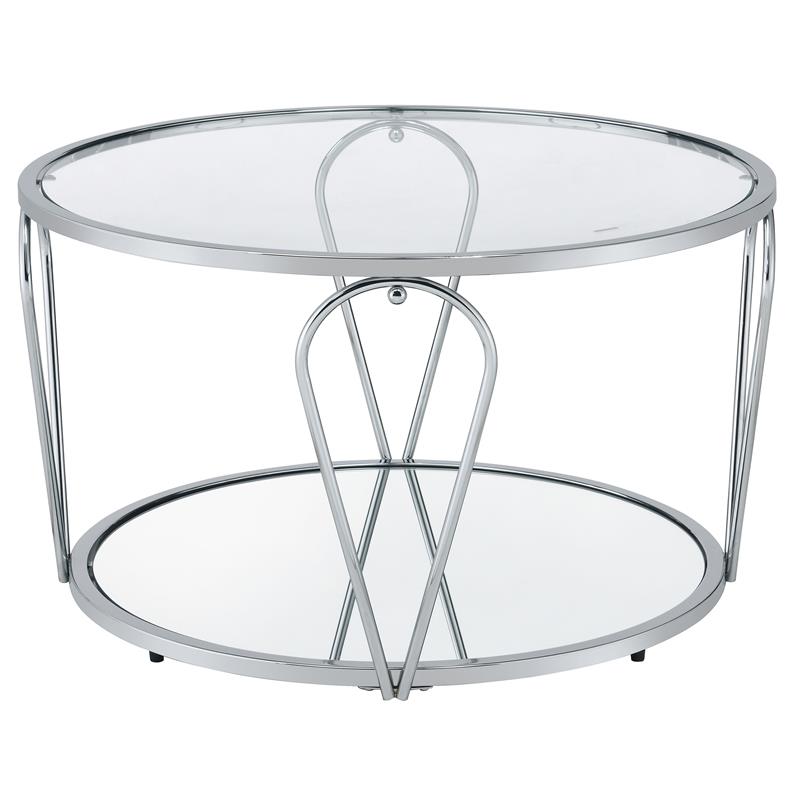 Furniture of America Miffa Contemporary Metal 1-Shelf Coffee Table in Chrome