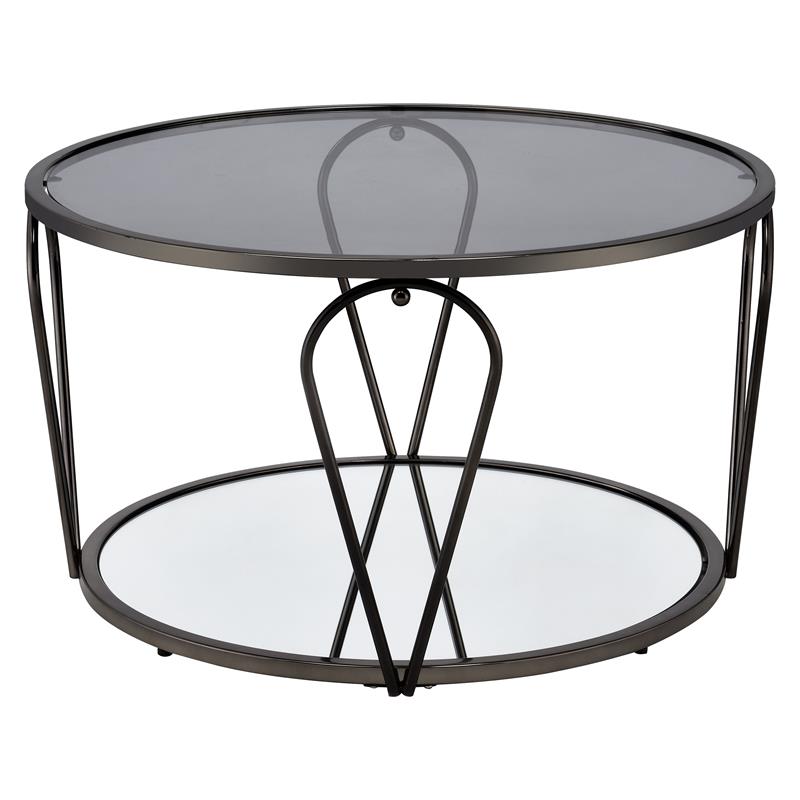 Furniture of America Miffa Contemporary Metal 1-Shelf Coffee Table in Black