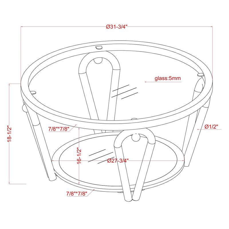 Furniture of America Miffa Contemporary Metal 1-Shelf Coffee Table in Black