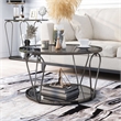 Furniture of America Miffa Contemporary Metal 1-Shelf Coffee Table in Black