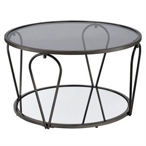 Furniture of America Miffa Contemporary Metal 1-Shelf Coffee Table in Black