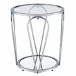Furniture of America Miffa Contemporary Metal 1-Shelf End Table in Chrome