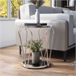 Furniture of America Miffa Contemporary Metal 1-Shelf End Table in Chrome
