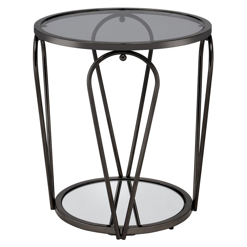 Furniture of America Miffa Contemporary Metal 1-Shelf End Table in Black