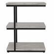 Furniture of America Neeva Industrial Metal 3-Shelf Side Table in Light Gray