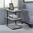 Furniture of America Neeva Industrial Metal 3-Shelf Side Table in Light Gray