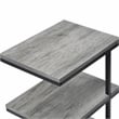 Furniture of America Neeva Industrial Metal 3-Shelf Side Table in Light Gray