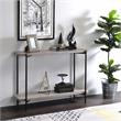 Furniture of America Elgun Metal 1-Shelf Console Table in Black and Gray