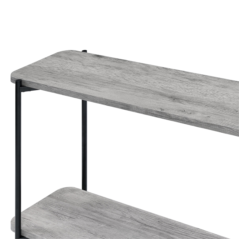 Furniture of America Elgun Metal 1-Shelf Console Table in Black and Gray