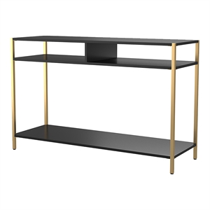 Furniture of America Mirah Contemporary Metal 3-Shelf Console Table in Black