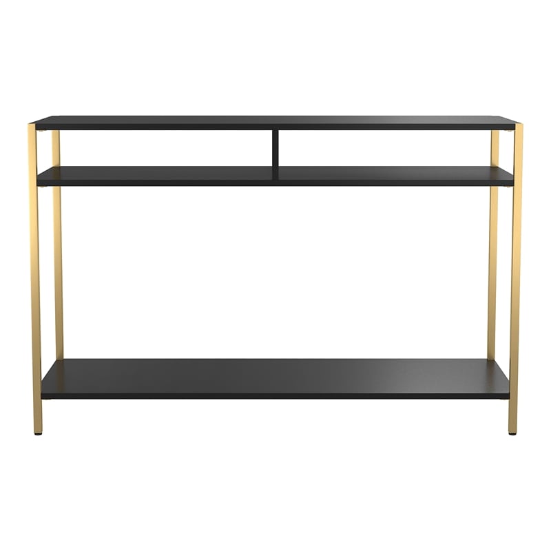 Furniture of America Mirah Contemporary Metal 3-Shelf Console Table in Black