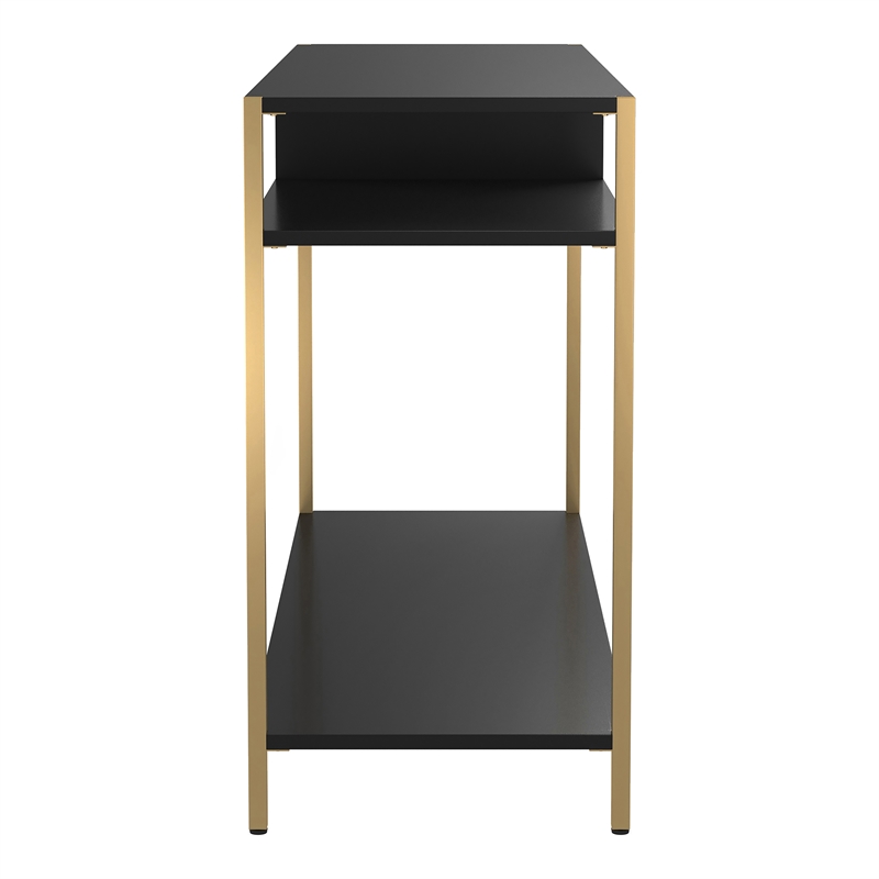 Furniture of America Mirah Contemporary Metal 3-Shelf Console Table in Black
