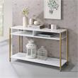 Furniture of America Mirah Contemporary Metal 3-Shelf Console Table in White