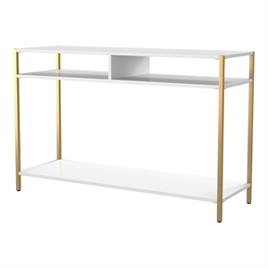Furniture of America Mirah Contemporary Metal 3-Shelf Console Table in White