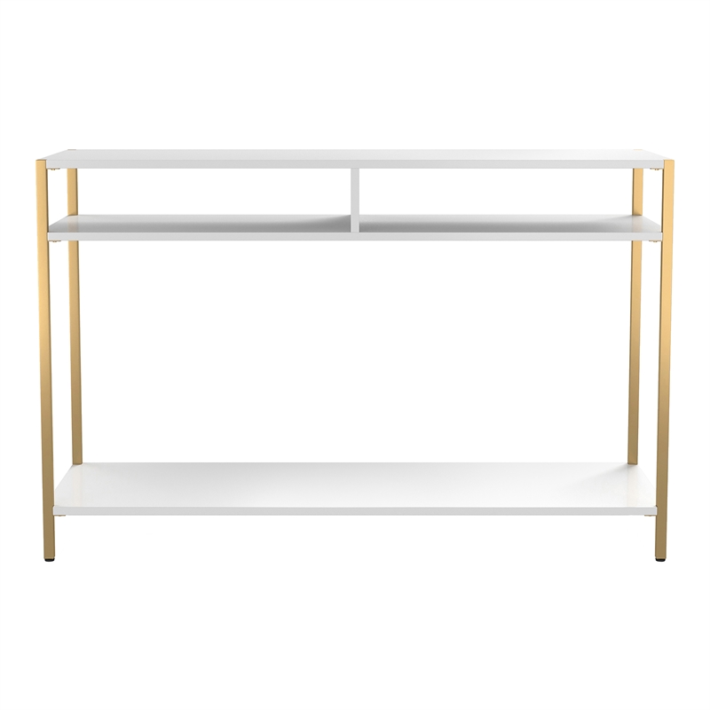 Furniture of America Mirah Contemporary Metal 3-Shelf Console Table in White