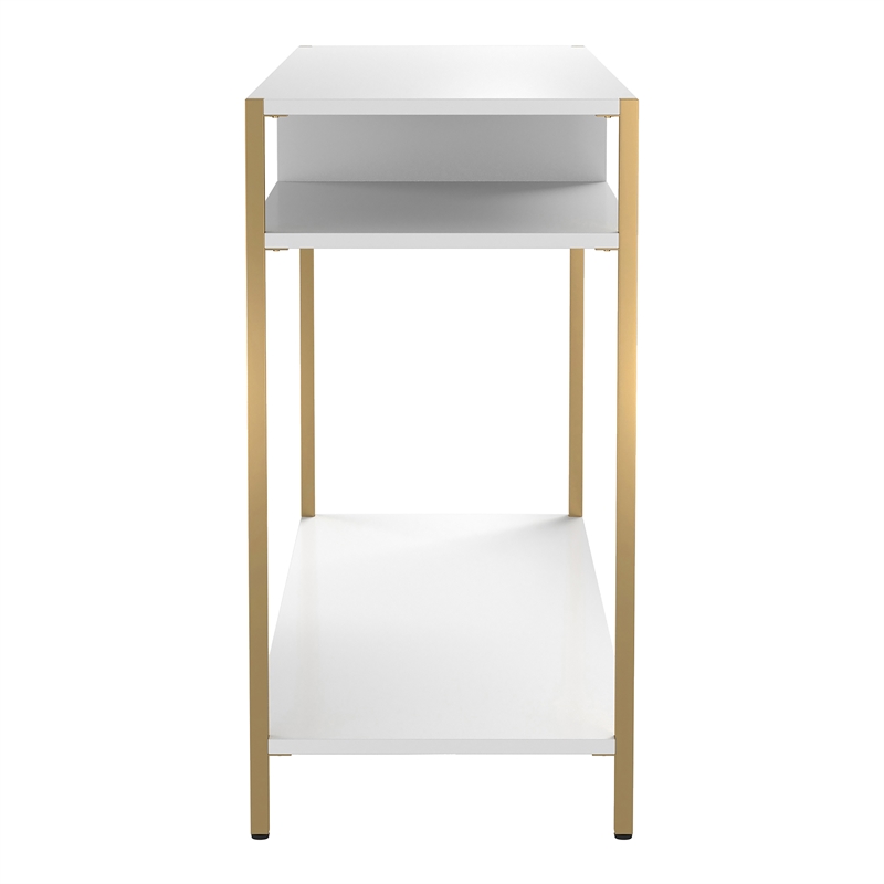 Furniture of America Mirah Contemporary Metal 3-Shelf Console Table in White