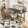 Furniture of America Prenna Wood 2-Piece Writing Desk and Chair Set in Gray