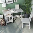 Furniture of America Prenna Wood 2-Piece Writing Desk and Chair Set in White