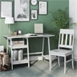 Furniture of America Prenna Wood 2-Piece Writing Desk and Chair Set in White
