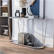 Furniture of America Miffa Contemporary Metal 1-Shelf Console Table in Chrome