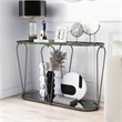 Furniture of America Miffa Contemporary Metal 1-Shelf Console Table in Black