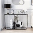 Furniture of America Miffa Contemporary Metal 1-Shelf Console Table in Black
