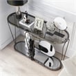 Furniture of America Miffa Contemporary Metal 1-Shelf Console Table in Black