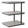 FOA Neeva Industrial Metal 3-Shelf Side Table in Light Gray Set of 2