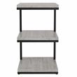 FOA Neeva Industrial Metal 3-Shelf Side Table in Light Gray Set of 2
