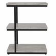 FOA Neeva Industrial Metal 3-Shelf Side Table in Light Gray Set of 2