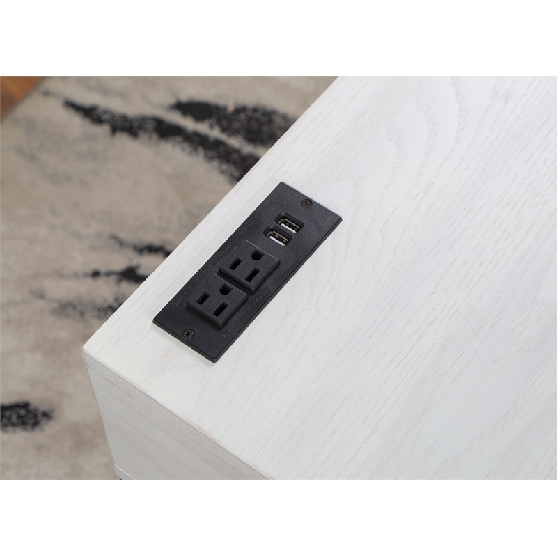 FOA 2-Piece 60 Inch Antique White Wood Lift Top Desk and Home Office Chair Set