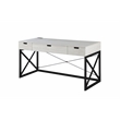 FOA 2-Piece 60 Inch Antique White Wood Lift Top Desk and Home Office Chair Set