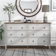 Furniture of America Birch Wood 6-Drawer Double Dresser in Antique White