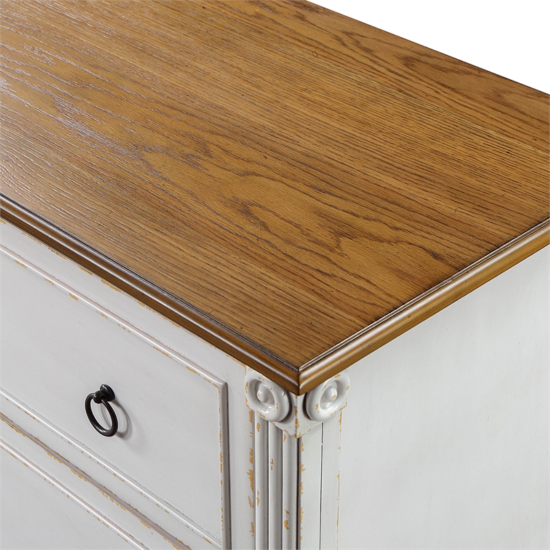 Furniture of America Birch Wood 6-Drawer Double Dresser in Antique White