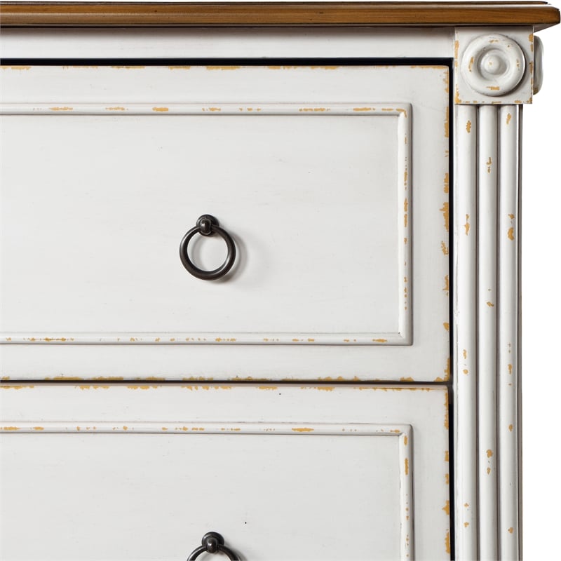 Furniture of America Birch Wood 6-Drawer Double Dresser in Antique White