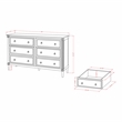 Furniture of America Birch Wood 6-Drawer Double Dresser in Antique White