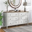 Furniture of America Birch Wood 6-Drawer Double Dresser in Antique White
