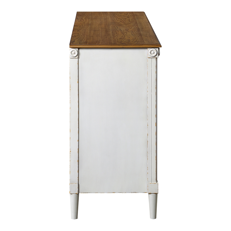Furniture of America Birch Wood 6-Drawer Double Dresser in Antique White