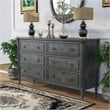 Furniture of America Birch Wood 6-Drawer Double Dresser in Antique Gray