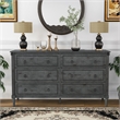 Furniture of America Birch Wood 6-Drawer Double Dresser in Antique Gray