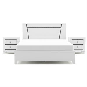 foa murvy 3-piece white solid wood bedroom set - twin + 2 nightstands