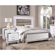 FOA Xulu 3-Piece White Solid Wood LED Bedroom Set - King + 2 Nightstands